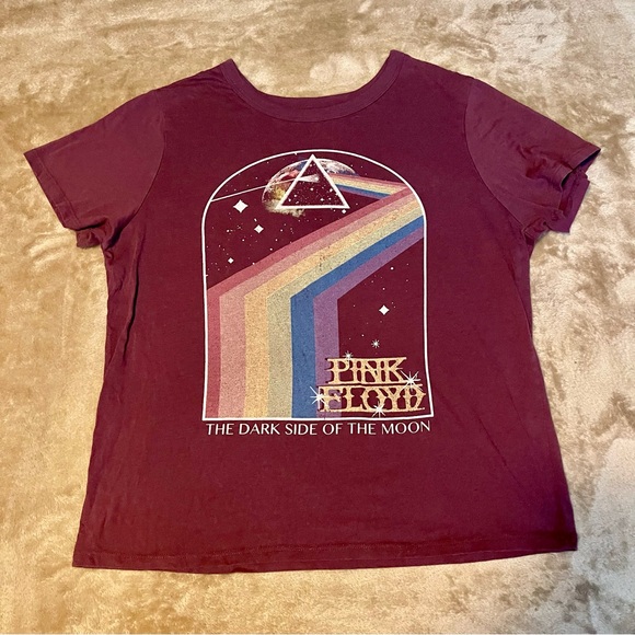 Pink Floyd Dark Side Tee Dusty Purple Prism Moon Dome Graphic Soft Retro XL - Picture 1 of 3